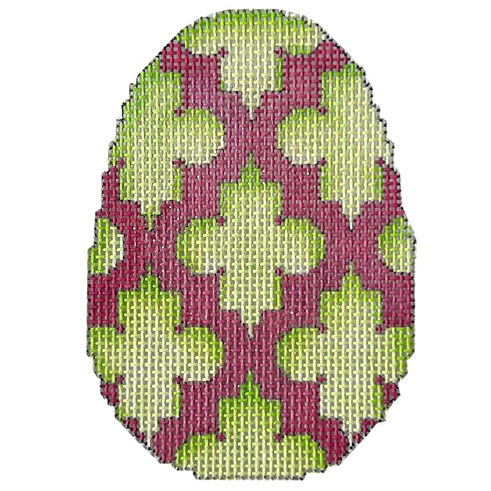 AT EG329L - Quatrefoil Egg Lime/Pink