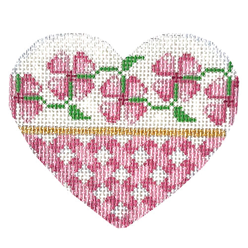 AT HE814 - Pink Floral/Lattice Heart