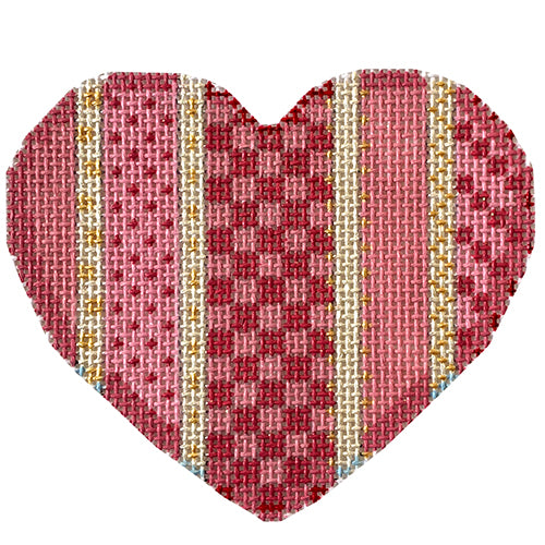 AT HE853 - Vertical Checks and Dots Heart
