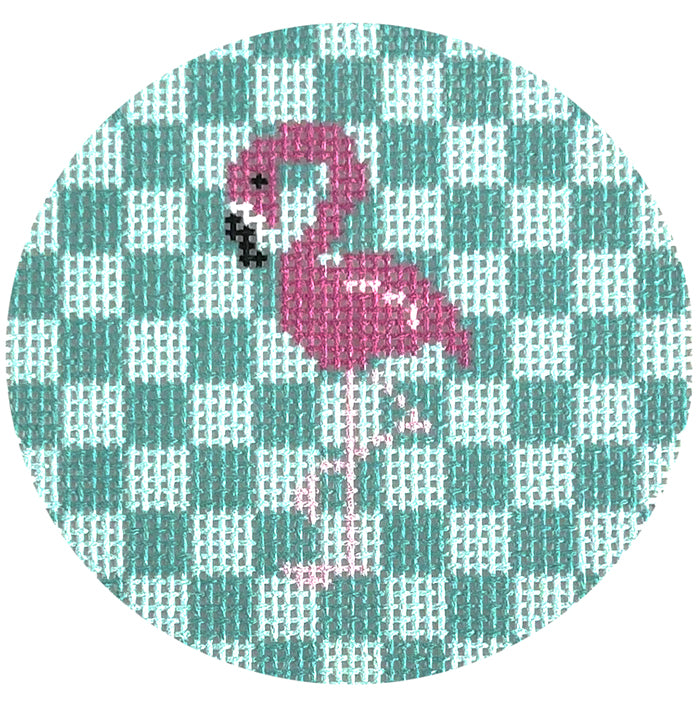 NTG TS048 - Pink Flamingo on Aqua 3” Round