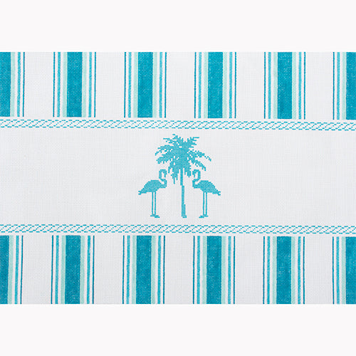 KB 1649 - Nautical Pillow - Aqua Palm Tree
