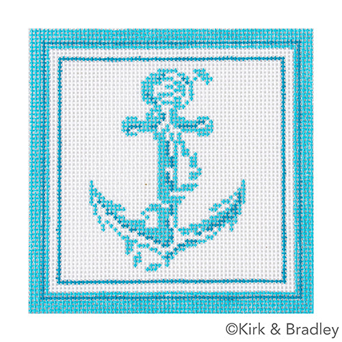 KB 1657 - Nautical Coaster - Anchor in Aqua