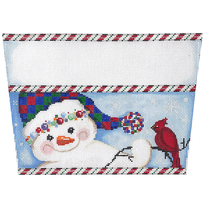 AT ST819 - Check Hat Snowman Stocking Cuff