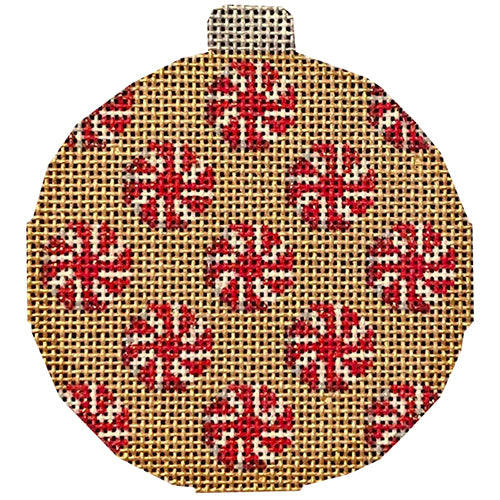 AT CT1844 - Peppermints on Gold Ball Ornament