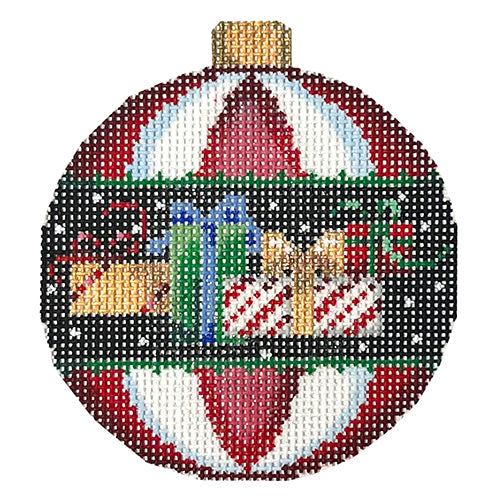 AT CT1804 - Presents/Red Stripes Ball Ornament