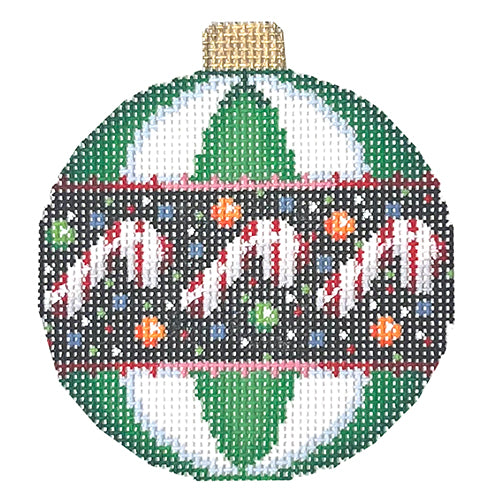 AT CT1805 - Candy/Green Stripes Ball Ornament
