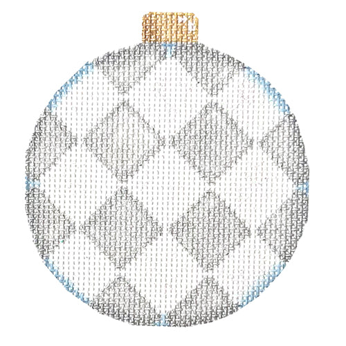 AT CT1819S - Silver Harlequin Ball Ornament