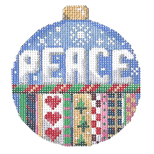 AT CT1823 - Peace/Stripes Ball Ornament Large