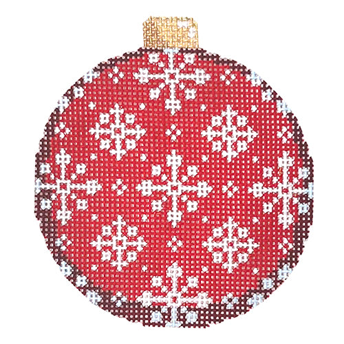 AT CT1842R - Snowflake Repeat on Red Ball Ornament