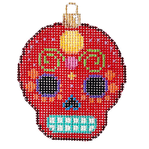 AT EE1458 - Sugar Skull Ornament/Red