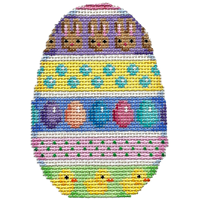 AT EG336 - Bunnies/Eggs/Chicks Horizontal Striped Egg