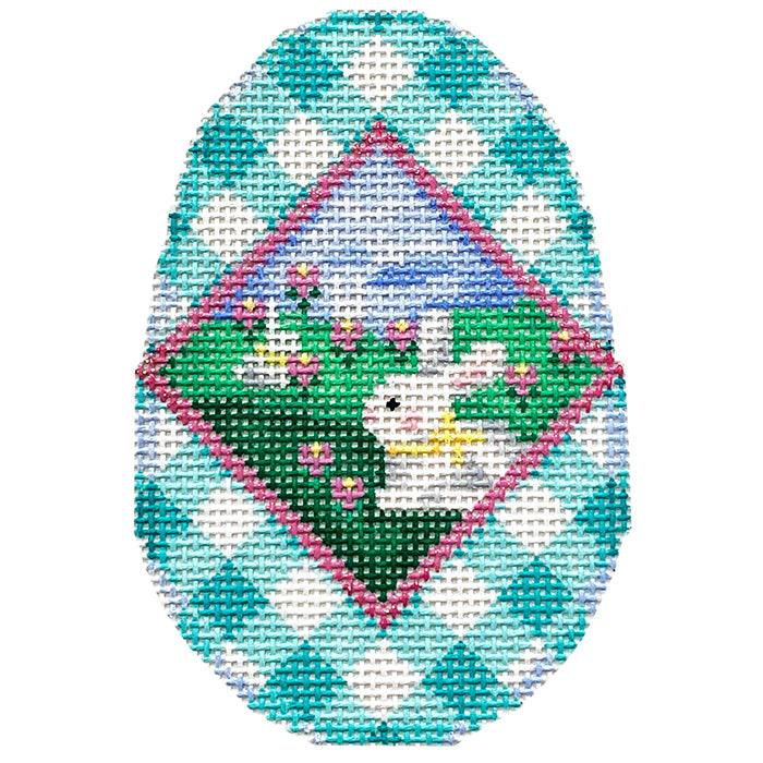 AT EG341 - Bunny Scenic/Gingham Egg