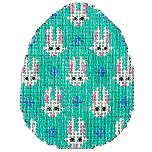 AT EG471 - Bunnies on Turquoise Mini Egg