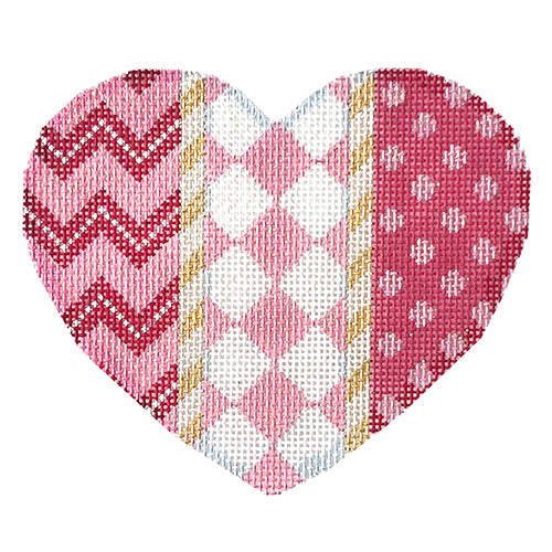 AT HE1008 - Chevron/Harlequin/Dots Large Heart