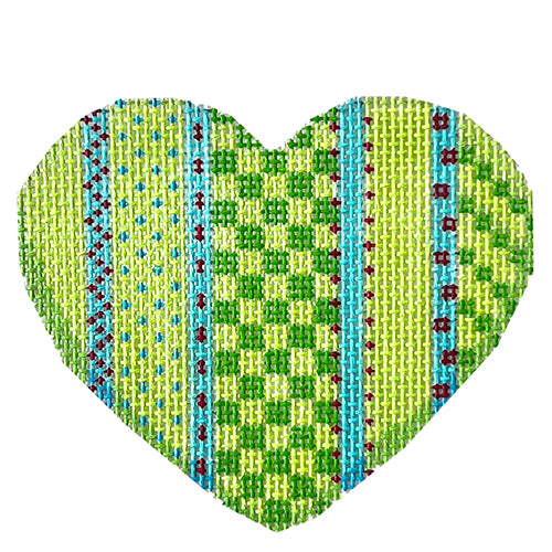 AT HE804 - Vertical Lime Patterns Heart