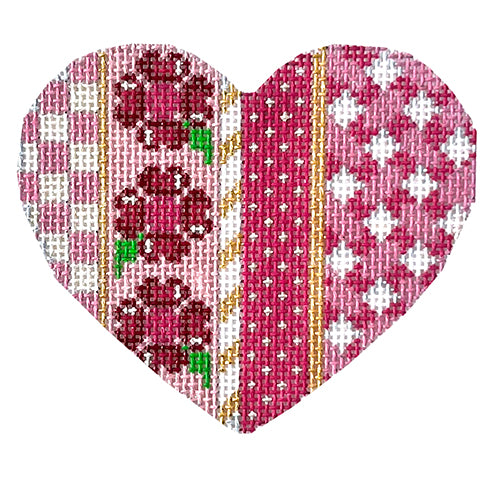 AT HE817 - Pink Vertical Patterns Heart