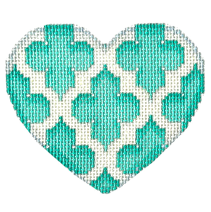 AT HE841A - Quatrefoil Heart/Turquoise