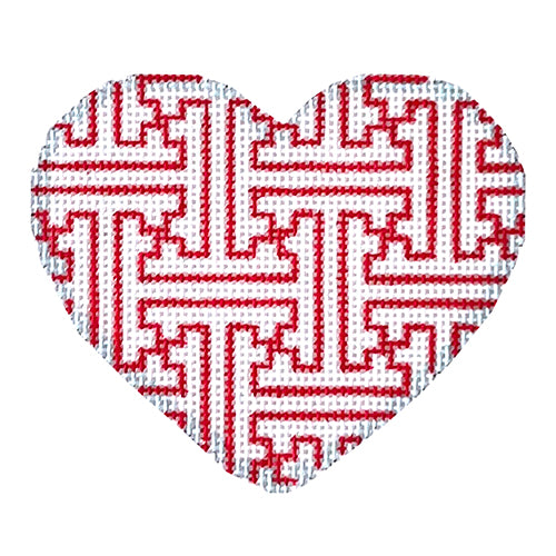 AT HE861 - Red/White Fretwork Heart