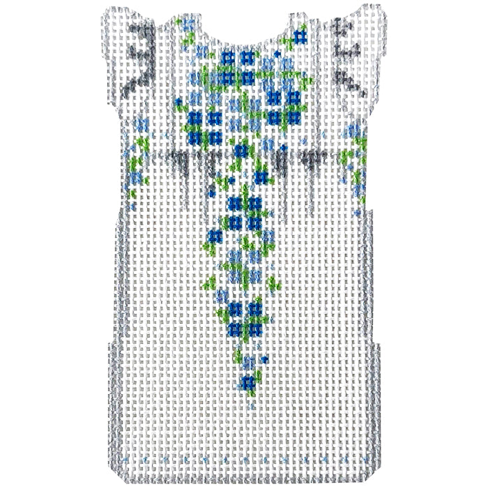NTG TS007 - White & Blue Mini Oaxaca Dress