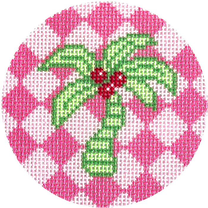 NTG TS052 - Green Palm on Pink 3” Round