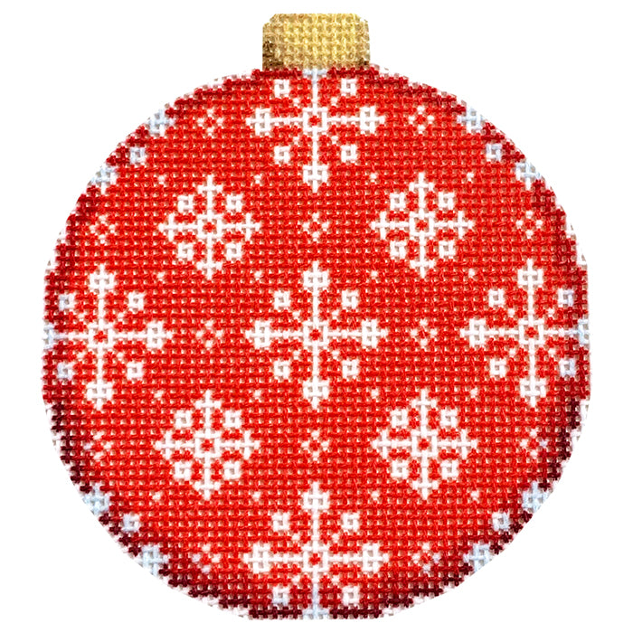 NTG TS357 Snowflake Repeat on Red Ball Ornament