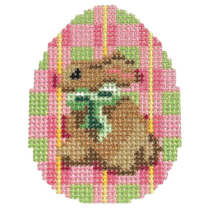 Tan Bunny/Pink Plaid Mini Egg