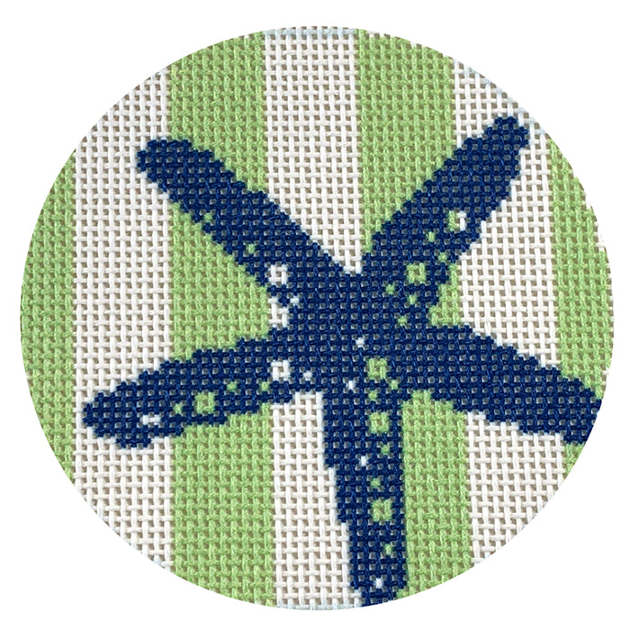 NTG TS496 - Starfish Stencil on Lime Stripes Round