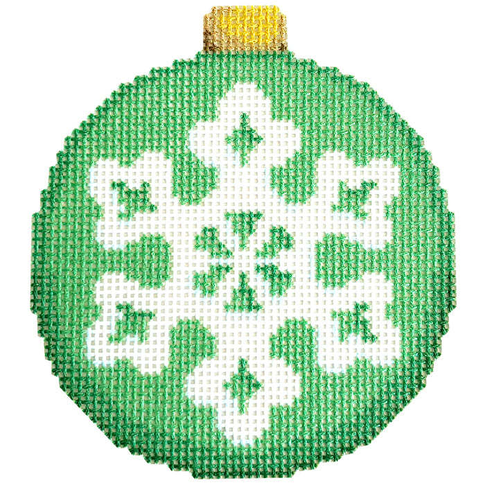 NTG TS601 - Snowflake on Green Ball Ornament