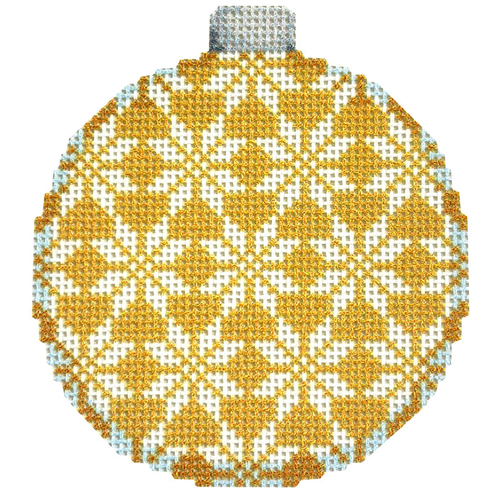 NTG TS619 - Nordic Snowflake/Gold Ball Ornament