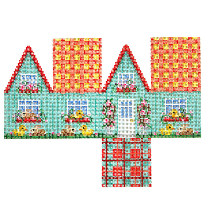 NTG TS662 - Chicks & Bunnies/Aqua Easter Cottage