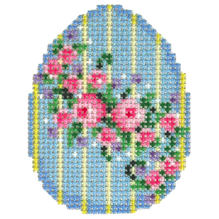 NTG TS665 - Rose Garland on Stripes Mini Egg