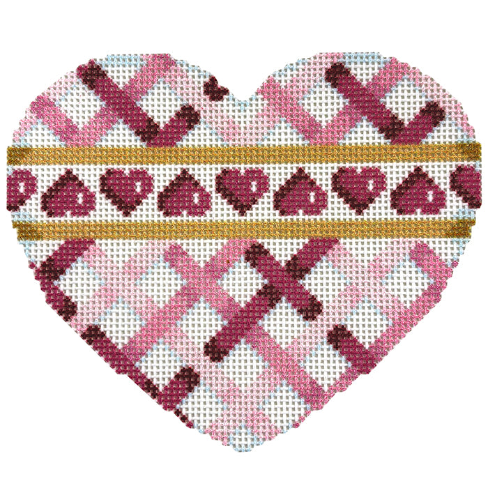 NTG TS786 - Diagonal Woven/Hearts Heart