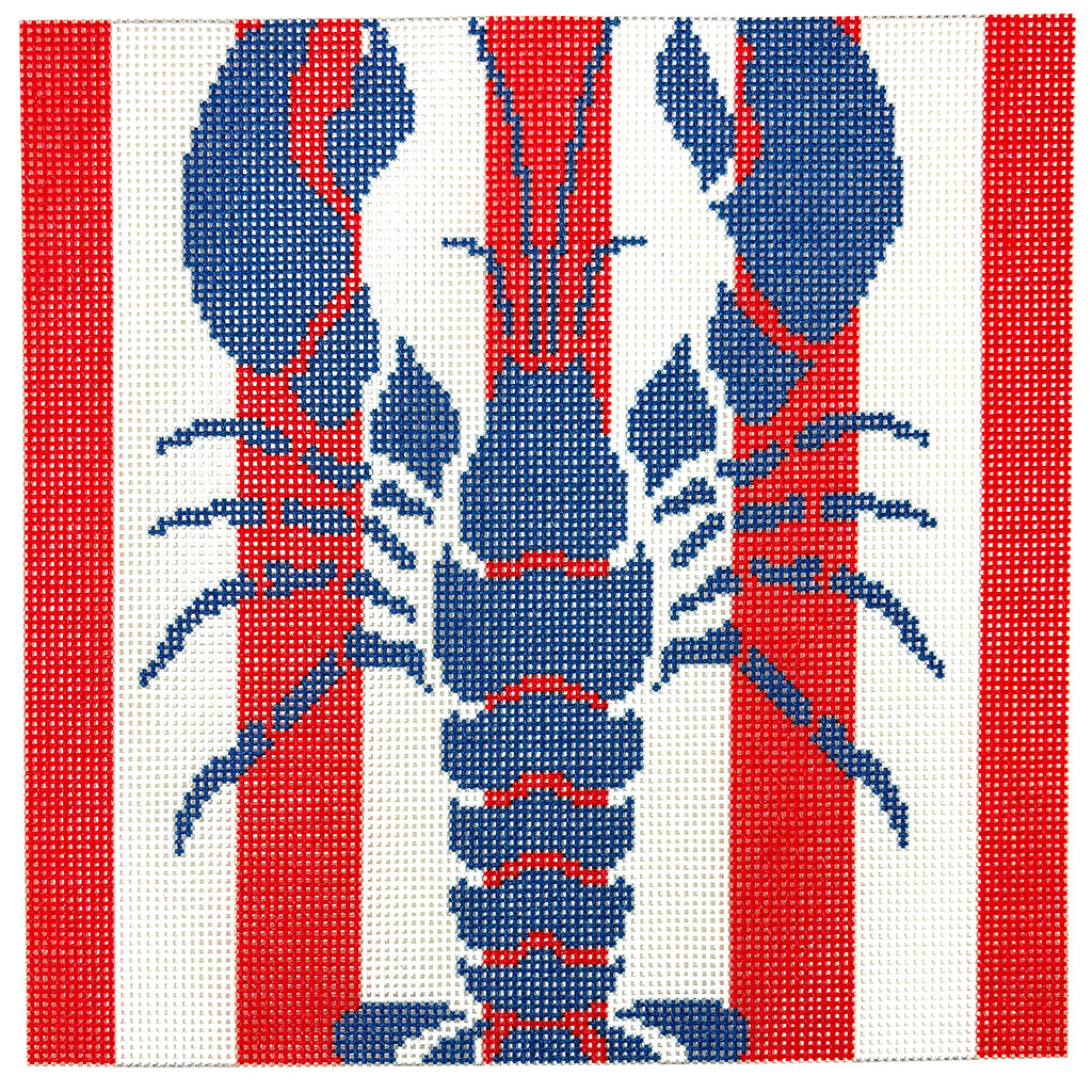 NTG TS916 - Lobster Stencil on Red Stripes