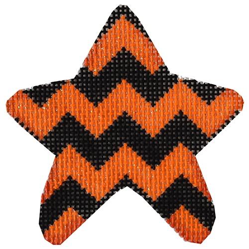 AT EE1407O - Orange Chevron Halloween Mini Star