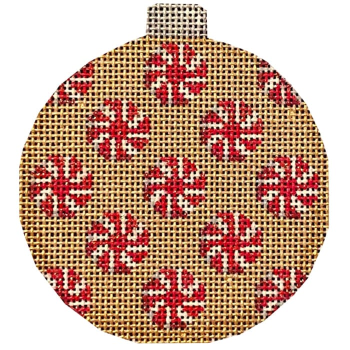 NTG TS348 - Peppermints on Gold Ball Ornament