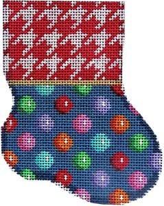 AT CT1904 - Red Houndstooth / Multi Dot Mini Sock