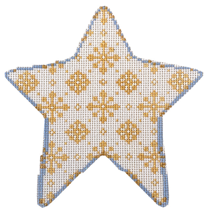AT CT1714 - Gold Snowflakes on White Star