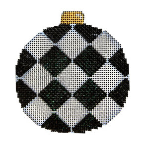 AT CT1819BL - Black Harlequin Ball Ornament