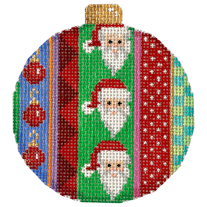AT CT1846 - Santa Jolly Stripe Ball Ornament