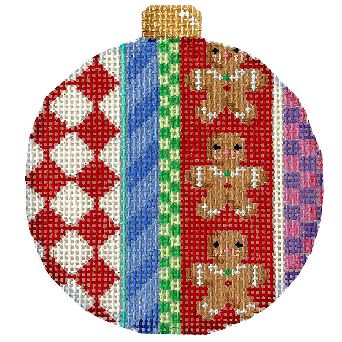 AT CT1848 - Gingerbread Jolly Stripe Ball Ornament