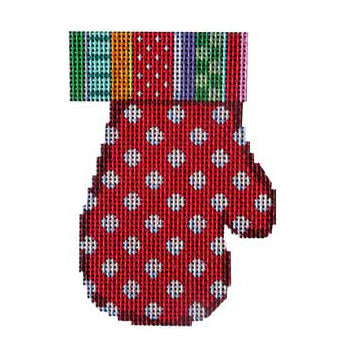 AT CT1859 - Jolly Stripe/Dots on Red Mitten