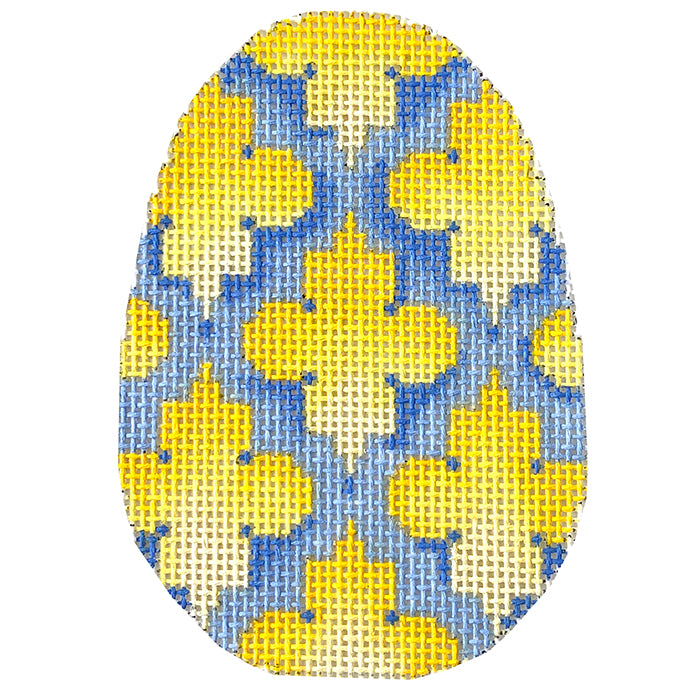 AT EG329Y - Quatrefoil Egg Yellow/Blue