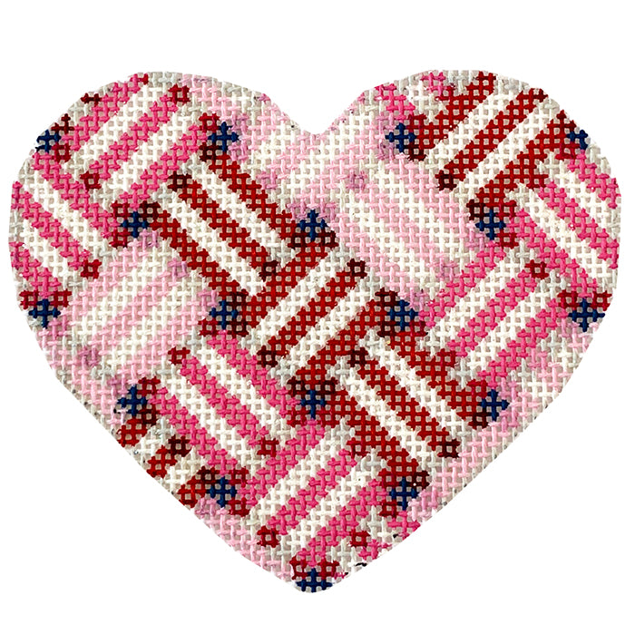 AT HE854R - Woven Ribbon Heart/Red