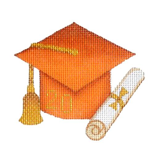 BB 1339 - Graduation Cap - Burnt Orange with Year
