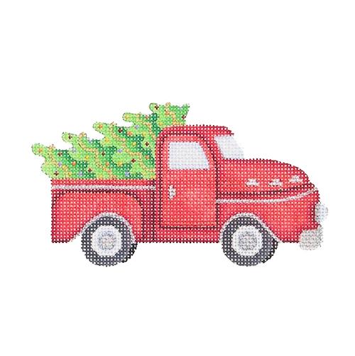 BB 1475 - Red Pickup with Tree Ornament