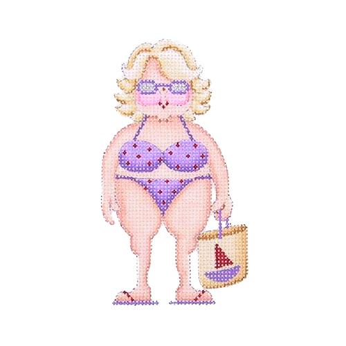 BB 1651 - By the Sea - Roxie the Beach Babe in Purple Swimsuit