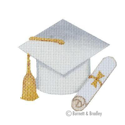 BB 6104-A - Graduation Cap - White without Year