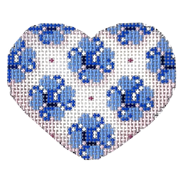 AT HE676B - Blue Flowers Mini Heart