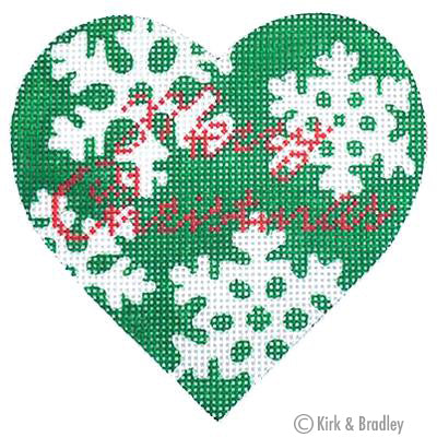 KB 058 - Green Snowflake Heart
