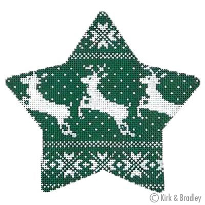 KB 1191 - Nordic Reindeer Xmas Star Green